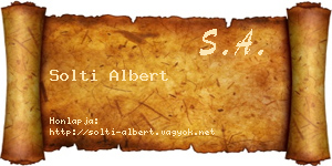 Solti Albert névjegykártya