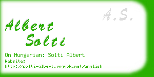 albert solti business card